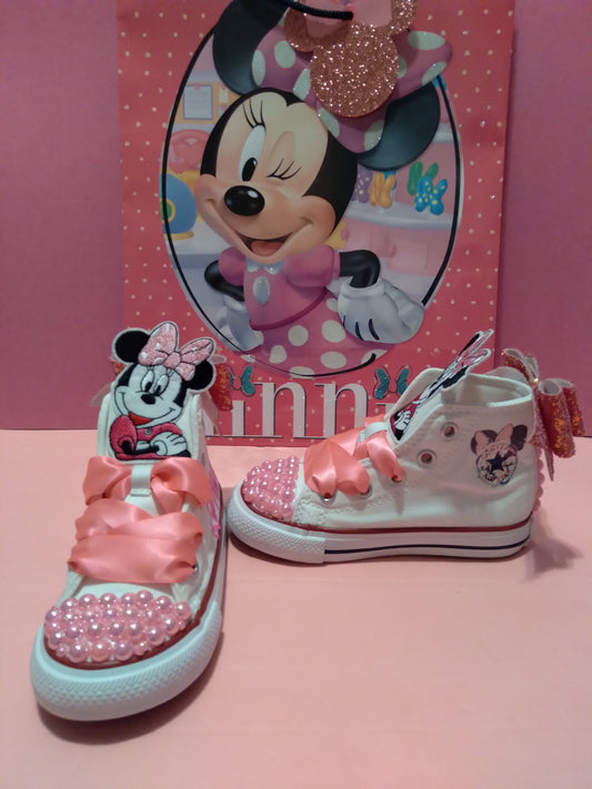 Customized Converse Chuck Taylor's (Toddler Minnie Mouse)