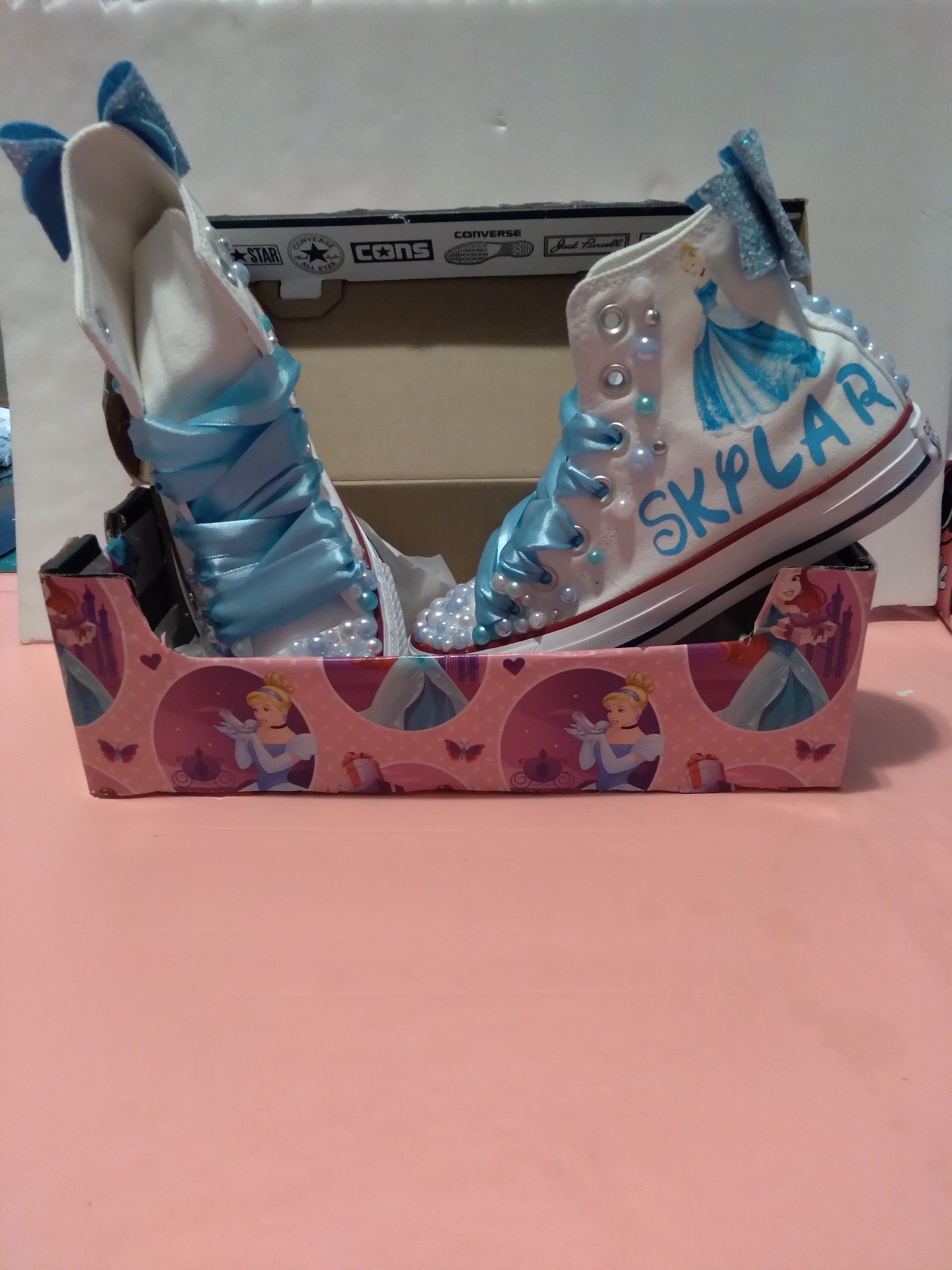 Hot Cinderella Pink Custom Converse (toddler